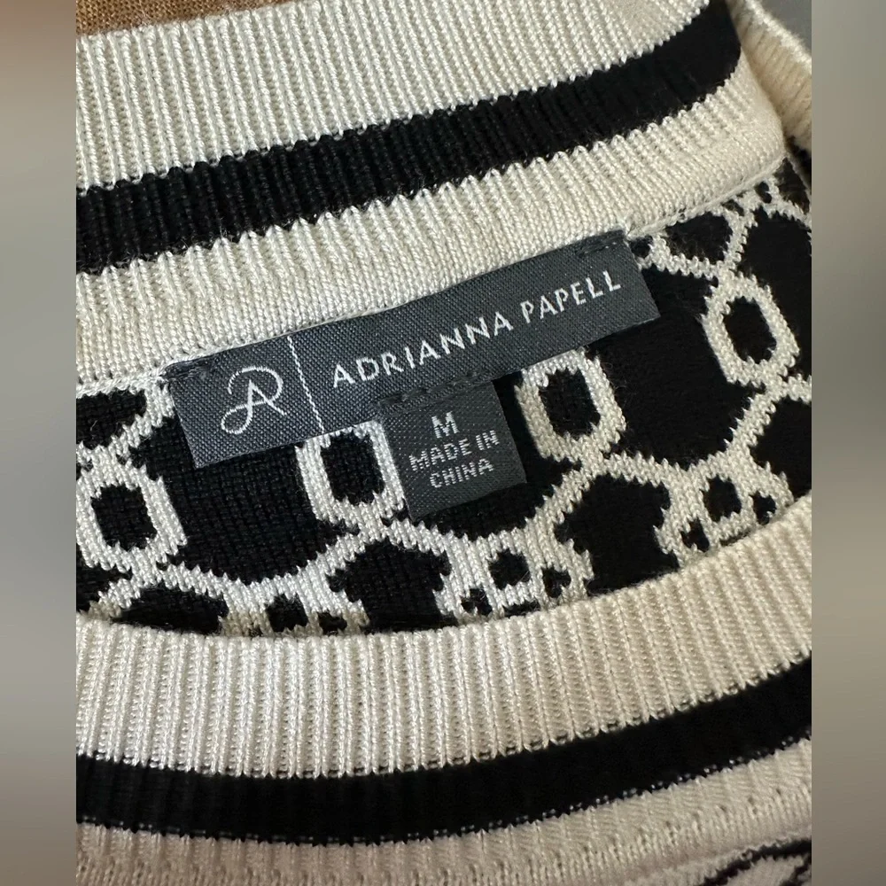 Adrianna Papell Patterned Knit Short-sleeve Top Women’s M - Picture 5 of 5